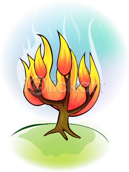사람없음 EPS 일러스트 가시나무 교회 기독교 나무 불 성령 종교 클립아트 화재