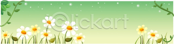 사람없음 EPS 배너템플릿 일러스트 가로배너 계절 꽃 배너 백그라운드 별 봄 식물 야외 자연 초록색 컬러 하늘 휴머니즘 흰색
