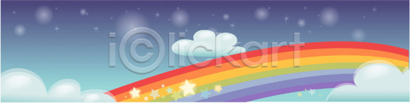 사람없음 EPS 일러스트 구름 국내일러스트 맑음 무지개 배너 백그라운드 야간 야외 자연 자연요소 풍경 하늘