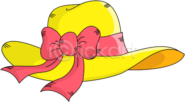 사람없음 EPS 아이콘 리본 모자(잡화) 보닛 썬햇 여성용 오브젝트 잡화 장식 한개