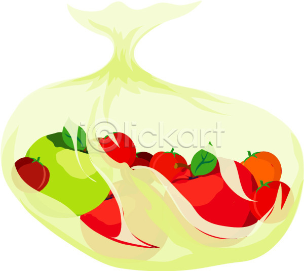 사람없음 EPS 아이콘 과일 묶기 비닐 비닐봉투 비닐포장 빨간색 사과 사과(과일) 식물 음식 청사과 토마토 포장