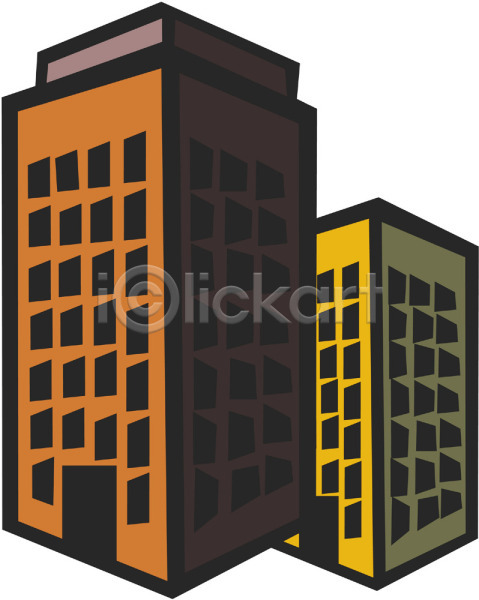 사람없음 EPS 아이콘 갈색 건물 건축 고층빌딩 도시 두채 빌딩 시설물 아파트 주택 컬러 현대건축