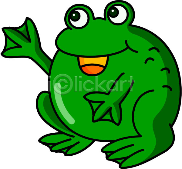 사람없음 EPS 아이콘 동물 두꺼비 양서류 척추동물 초록색 캐릭터 컬러 한마리