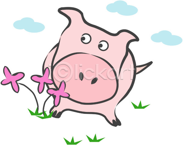 사람없음 EPS 아이콘 가축 구름(자연) 꽃 동물 돼지 들꽃 식물 육지동물 척추동물 캐릭터 포유류 한마리