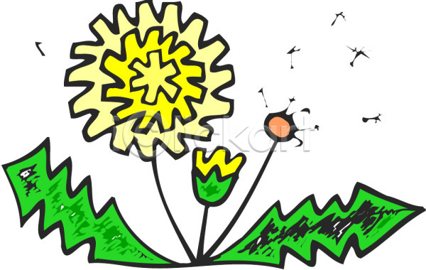 사람없음 EPS 아이콘 꽃 노란색 들꽃 민들레 민들레홀씨 봄꽃 식물 씨앗 자연 초록색 컬러