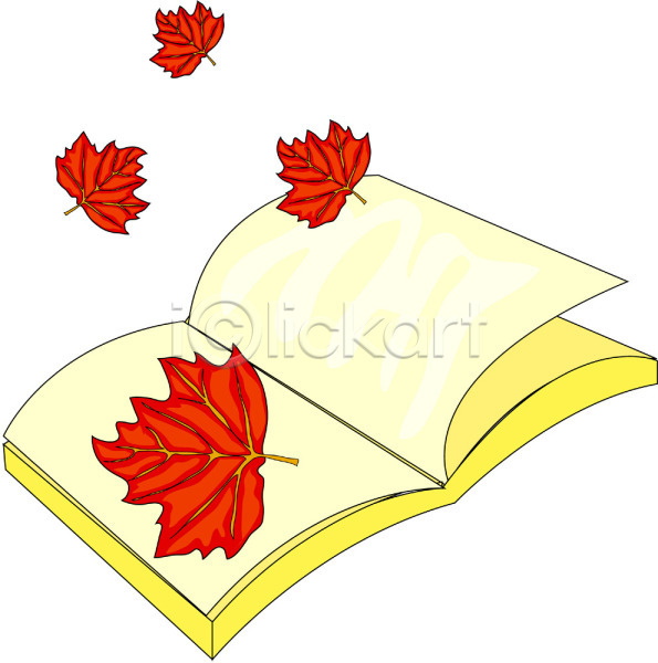 사람없음 EPS 아이콘 가을(계절) 간행물 계절 나뭇잎 낙엽 단풍 독서 문구용품 사계절 자연 책 펼침
