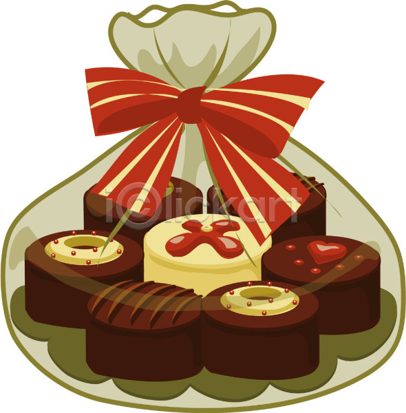 사랑 사람없음 EPS 아이콘 과자 기념일 디저트 리본 묶기 발렌타인데이 비닐포장 선물 음식 이벤트 장식 초콜릿 쿠키 포장 하트 한봉지