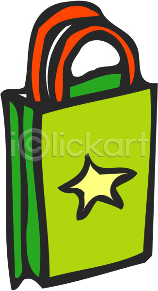 사람없음 EPS 아이콘 가방 별 여성가방 여성용가방 오브젝트 잡화 초록색 컬러 한개 핸드백