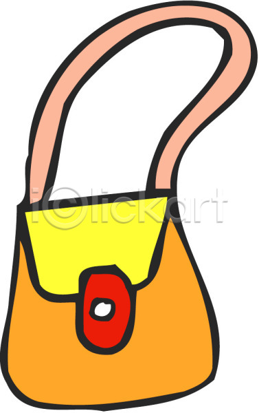 사람없음 EPS 아이콘 가방 숄더백 여성가방 여성용가방 오브젝트 잡화 주황색 컬러 한개 핸드백