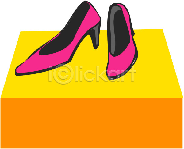 사람없음 EPS 아이콘 구두 분홍색 숙녀화 신발 여성화 오브젝트 잡화 전시 진열장 컬러 하이힐 한켤레
