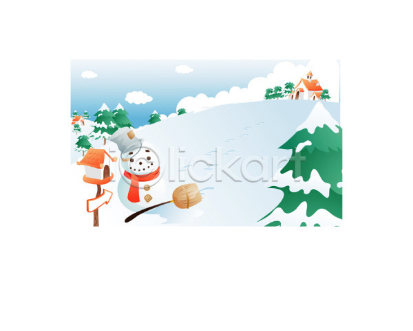 사람없음 EPS 일러스트 겨울 계절 구름(자연) 나무 눈(날씨) 눈사람 빗자루 사계절 야외 우체통 자연 주간 주택 초원(자연) 풍경(경치) 하늘