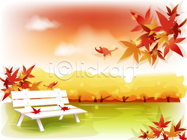 사람없음 EPS 일러스트 가을(계절) 가을배경 계절 나무 낙엽 단풍 단풍나무 백그라운드 벤치 사계절 식물 야외 자연 풍경(경치) 하늘