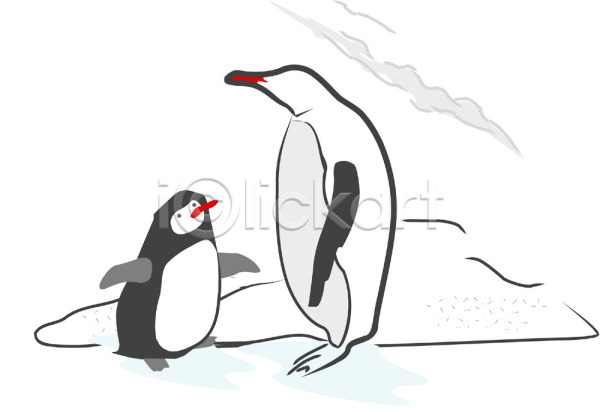추위 사람없음 EPS 일러스트 극지방 남극 동물 두마리 바다 새끼 야생동물 야외 어미 외국문화 조류 척추동물 클립아트 펭귄 황제펭귄