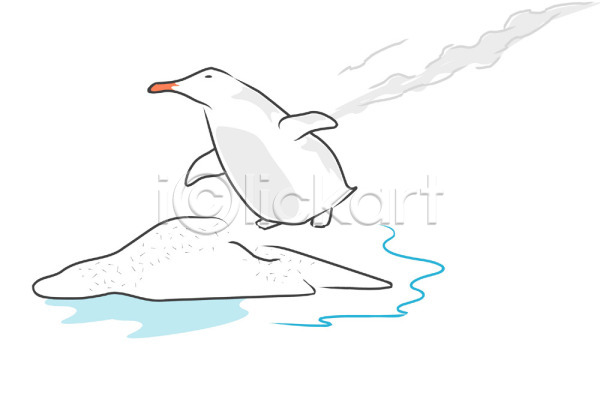 추위 사람없음 EPS 일러스트 극지방 남극 동물 바다 야생동물 야외 외국문화 자연 조류 척추동물 클립아트 펭귄 한마리 황제펭귄