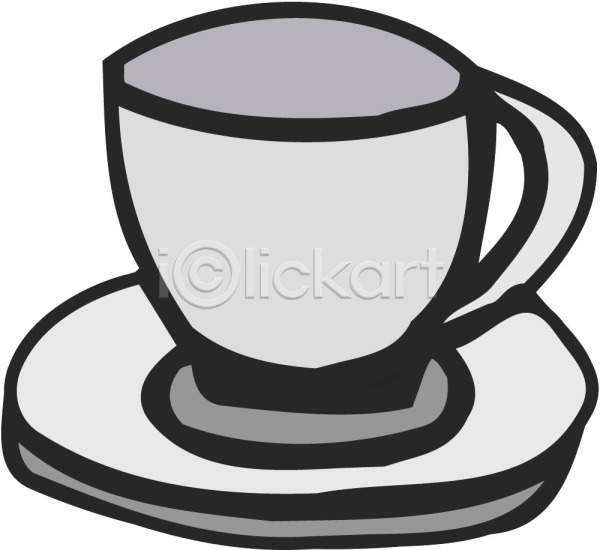 사람없음 EPS 아이콘 생활용품 세트 오브젝트 잔 주방용품 찻잔 커피잔 컬러 컵 컵받침 한잔 회색