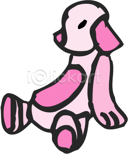 사람없음 EPS 아이콘 강아지 강아지인형 개 동물 분홍색 오브젝트 육지동물 인형 장난감 척추동물 컬러 포유류 한개 한마리