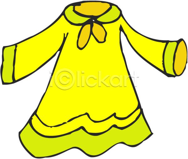 사람없음 EPS 아이콘 노란색 드레스 아동복 여성복 여성용 옷 원피스 유아복 유아용 치마 컬러 한개