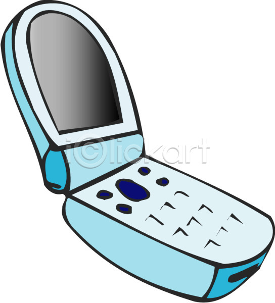 사람없음 EPS 아이콘 모바일 무선통신 오브젝트 전화기 컬러 통신 통신기기 통화 폴더 하늘색 한개 핸드폰 휴대용