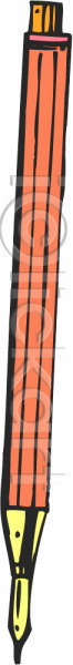 사람없음 EPS 아이콘 만년필 문구용품 사무용품 오브젝트 주황색 컬러 펜 필기구 한개