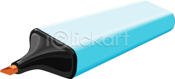 사람없음 EPS 아이콘 검은색 메모리펜 문구용품 오브젝트 컬러 펜 필기구 하늘색 학용품 한개 형광펜