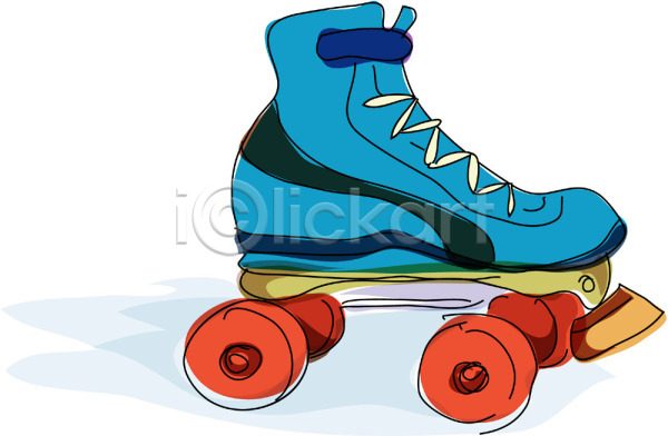 사람없음 EPS 아이콘 레저 롤러블레이드 스케이트 스케이팅 스포츠용품 신발 오브젝트 잡화 한짝