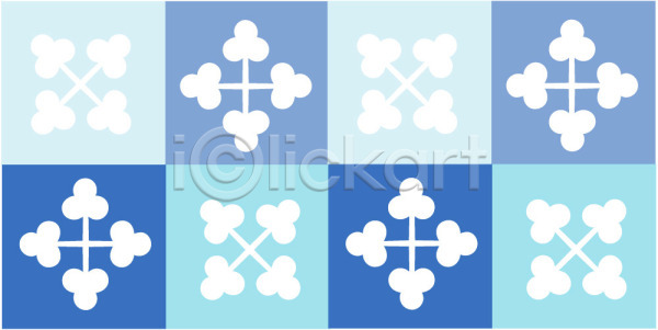 사람없음 EPS 일러스트 도형문양 디자인 무늬 문양 백그라운드 사각형 식물문양 전통문양 컬러 클로버 클립아트 파란색 패턴 하늘색