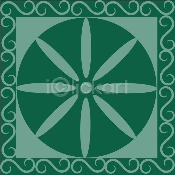 사람없음 EPS 일러스트 꽃무늬 디자인 무늬 문양 백그라운드 사각형 식물문양 원형 전통문양 초록색 컬러 클립아트 패턴