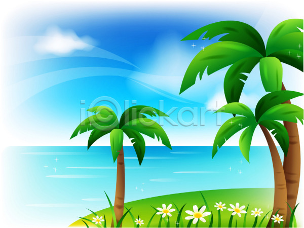 사람없음 EPS 일러스트 계절 구름(자연) 나무 바다 백그라운드 사계절 식물 야외 야자수 여름(계절) 자연 주간 풍경(경치) 하늘 해변