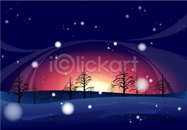 사람없음 EPS 일러스트 겨울 겨울배경 계절 나무 노을 눈(날씨) 백그라운드 사계절 야간 야외 일몰 일출 자연 풍경(경치) 하늘