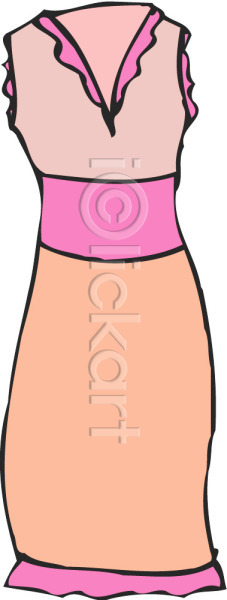 사람없음 EPS 아이콘 드레스 민소매 분홍색 여성복 옷 원피스 치마 컬러 한개