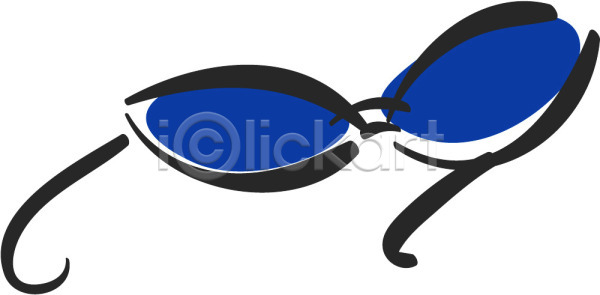 사람없음 EPS 일러스트 국내일러스트 선글라스 안경 오브젝트 잡화 장신구 컬러 파란색 패션용품 한개