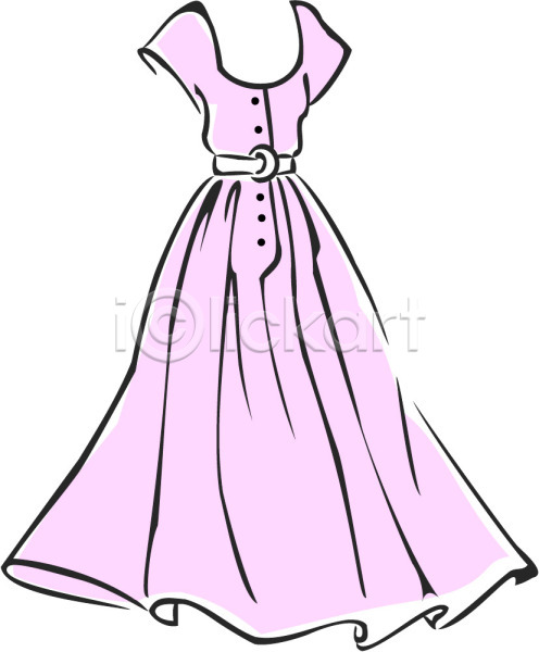 사람없음 EPS 아이콘 드레스 보라색 여성복 옷 원피스 치마 컬러 한개