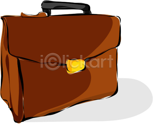 사람없음 EPS 아이콘 가방 갈색 사무용품 서류가방 오브젝트 잡화 컬러 한개