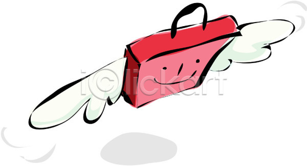 사람없음 EPS 아이콘 가방 날개(비행) 사무용품 서류가방 잡화 캐릭터
