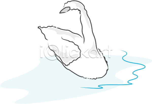사람없음 EPS 일러스트 강가 동물 물가(풍경) 백조 야생동물 조류 척추동물 클립아트 한마리
