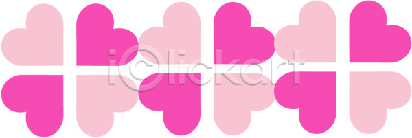 사람없음 EPS 일러스트 네잎클로버 디자인 무늬 문양 백그라운드 분홍색 식물문양 전통문양 컬러 클로버 클립아트 패턴 하트