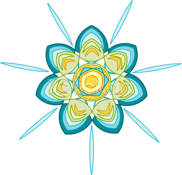 사람없음 EPS 일러스트 꽃 꽃무늬 디자인 무늬 문양 백그라운드 식물문양 원형 전통문양 청록색 컬러 클립아트