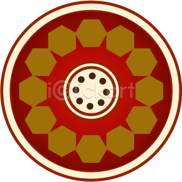 사람없음 EPS 일러스트 갈색 꽃무늬 디자인 무늬 문양 백그라운드 빨간색 식물문양 와당문양 원형 전통무늬 전통문양 컬러 클립아트 패턴 한국 한국문화 한국전통