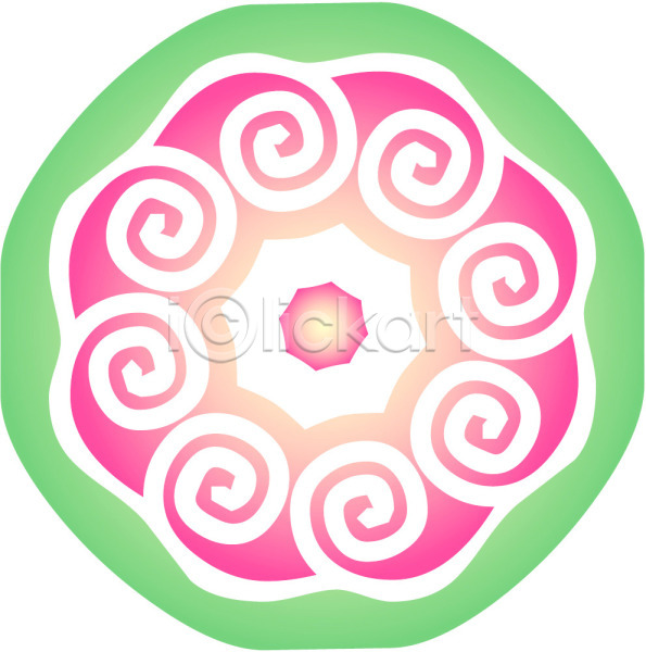 사람없음 EPS 일러스트 꽃무늬 디자인 무늬 문양 백그라운드 분홍색 소용돌이 식물문양 연두색 원형 전통문양 컬러 클립아트 회오리