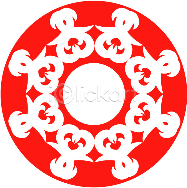 사람없음 EPS 일러스트 꽃무늬 디자인 무늬 문양 백그라운드 빨간색 식물문양 원형 전통문양 컬러 클립아트