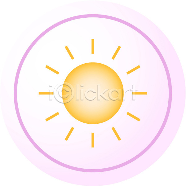 사람없음 EPS 아이콘 날씨 노란색 맑음 분홍색 원형 자연 자연요소 컬러 태양 해