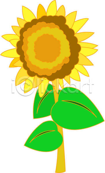 사람없음 EPS 아이콘 꽃 노란색 식물 여름꽃 자연 컬러 한송이 해바라기