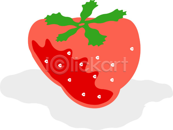 사람없음 EPS 아이콘 과일 딸기 빨간색 식물 음식 컬러 한개