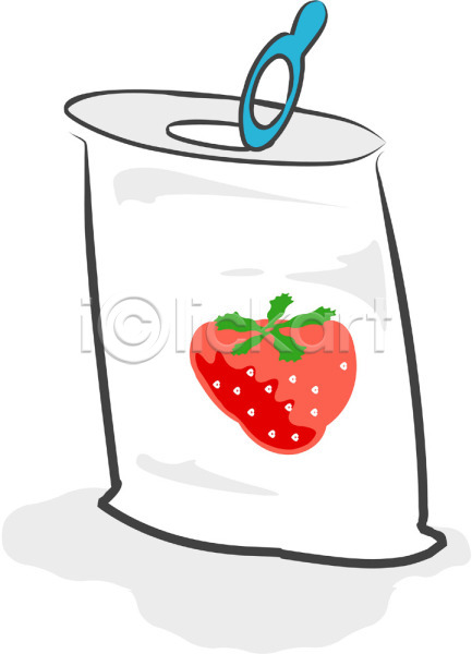 사람없음 EPS 아이콘 과일 과일주스 딸기 딸기맛 오픈 음료 음식 캔 캔음료 한개