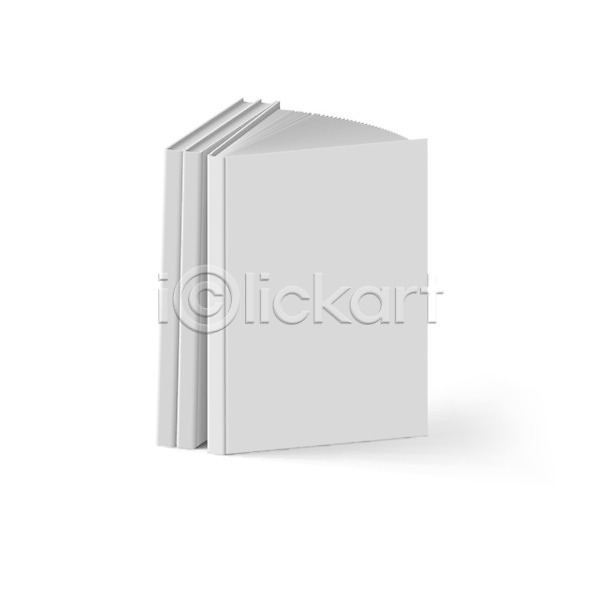 사람없음 3D EPS 일러스트 템플릿 해외이미지 공백 공책 교과서 디자인 레이아웃 목업 세로 쌓기 양장본 오브젝트 정보 종이 책 페이지 펼침 학습 해외202004 회색 흰색