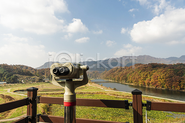 사람없음 JPG 포토 가을(계절) 가을풍경 구름(자연) 나무울타리 망원경 산 소옥천 야외 옥천 전망대 주간 하늘