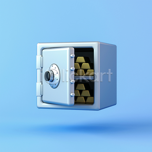 사람없음 3D PSD 디지털합성 편집이미지 3D소스 금고 금괴 로우폴리 은행(금융) 저장 파란색 편집 편집소스