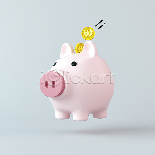 사람없음 3D PSD 디지털합성 편집이미지 3D소스 동전 돼지저금통 로우폴리 은행(금융) 저축 적금 편집 편집소스 회색