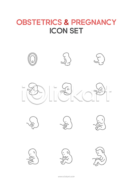 성장과정 사람모양 아기 아기만 AI(파일형식) 라인아이콘 아이콘 난자 산부인과 세포 임신 태아
