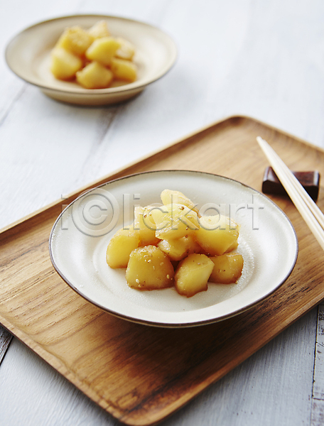 사람없음 JPG 포토 감자 감자조림 반찬 흰배경